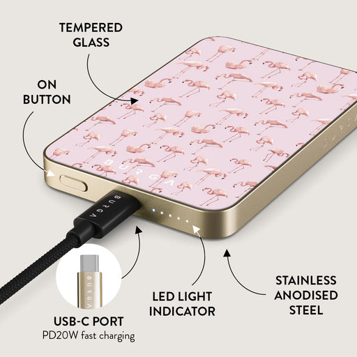 Nostalgic Pink - Flamingos Magnetic Power Bank