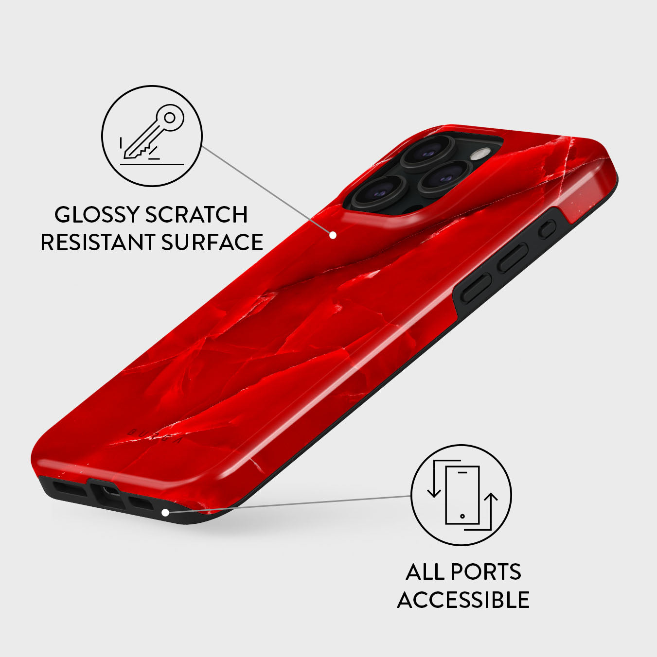 Wild Blaze - Red iPhone 15 Pro Max Case | BURGA