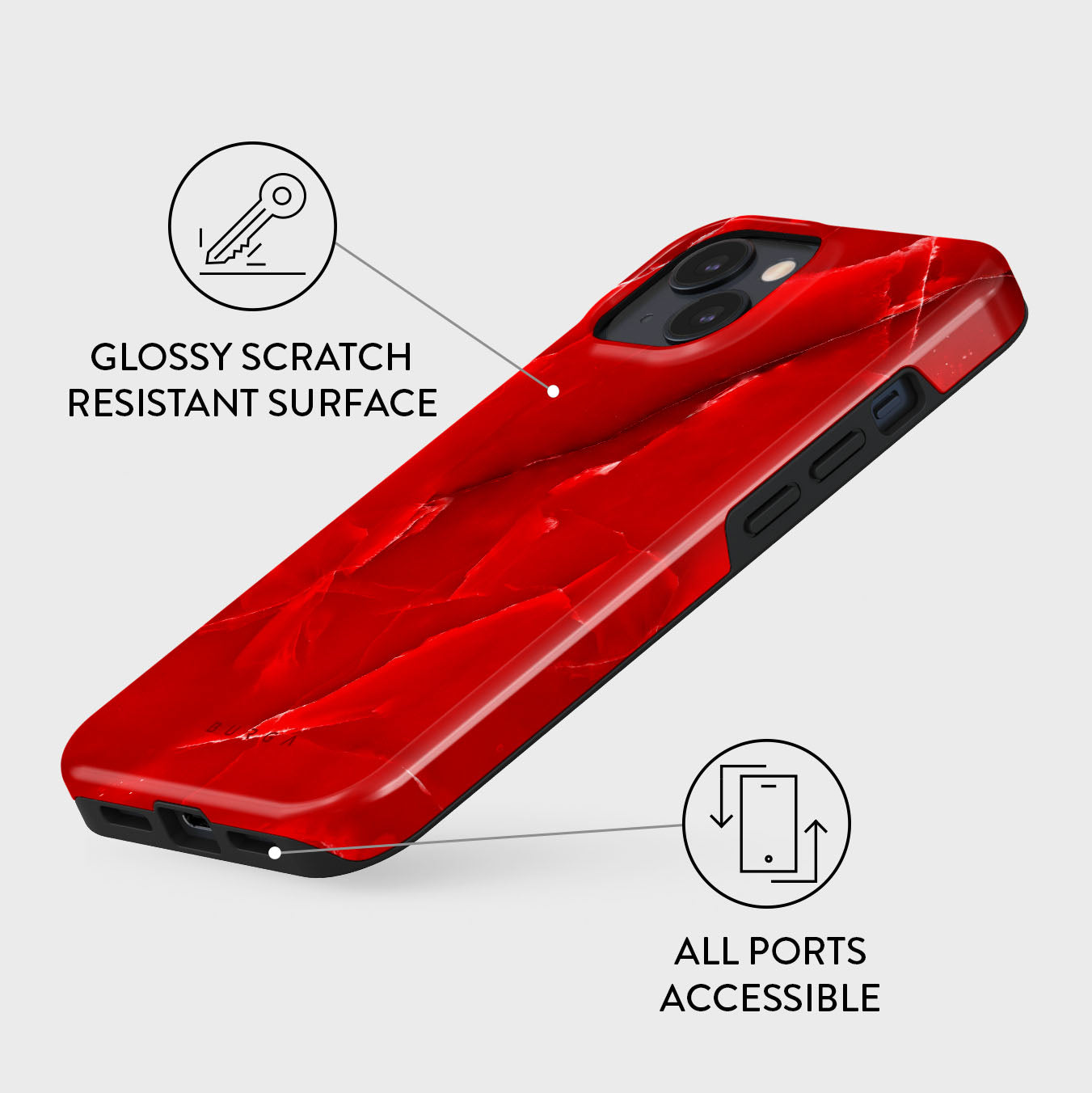 Wild Blaze - Red iPhone 15 Case | BURGA