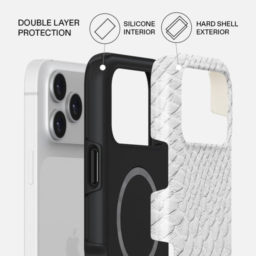 Glacial Desert - White Snakeskin iPhone 17 Pro Max Case