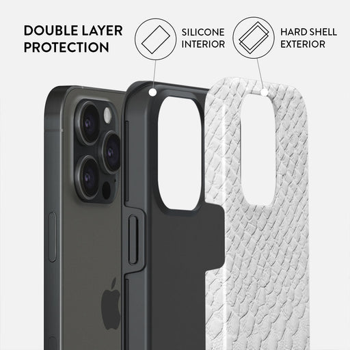 Glacial Desert - White Snakeskin iPhone 15 Pro Max Case