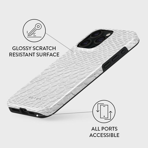 Glacial Desert - White Snakeskin iPhone 15 Pro Max Case