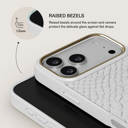 Glacial Desert - White Snakeskin iPhone 17 Pro Max Case