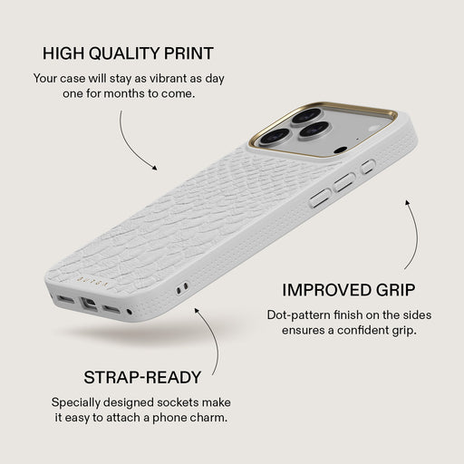 Glacial Desert - White Snakeskin iPhone 17 Pro Max Case
