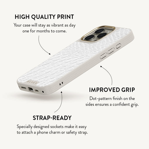 Glacial Desert - White Snakeskin iPhone 16 Pro Max Case