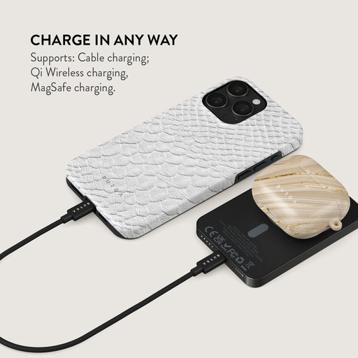 Glacial Desert - White Snakeskin Magnetic Power Bank 4
