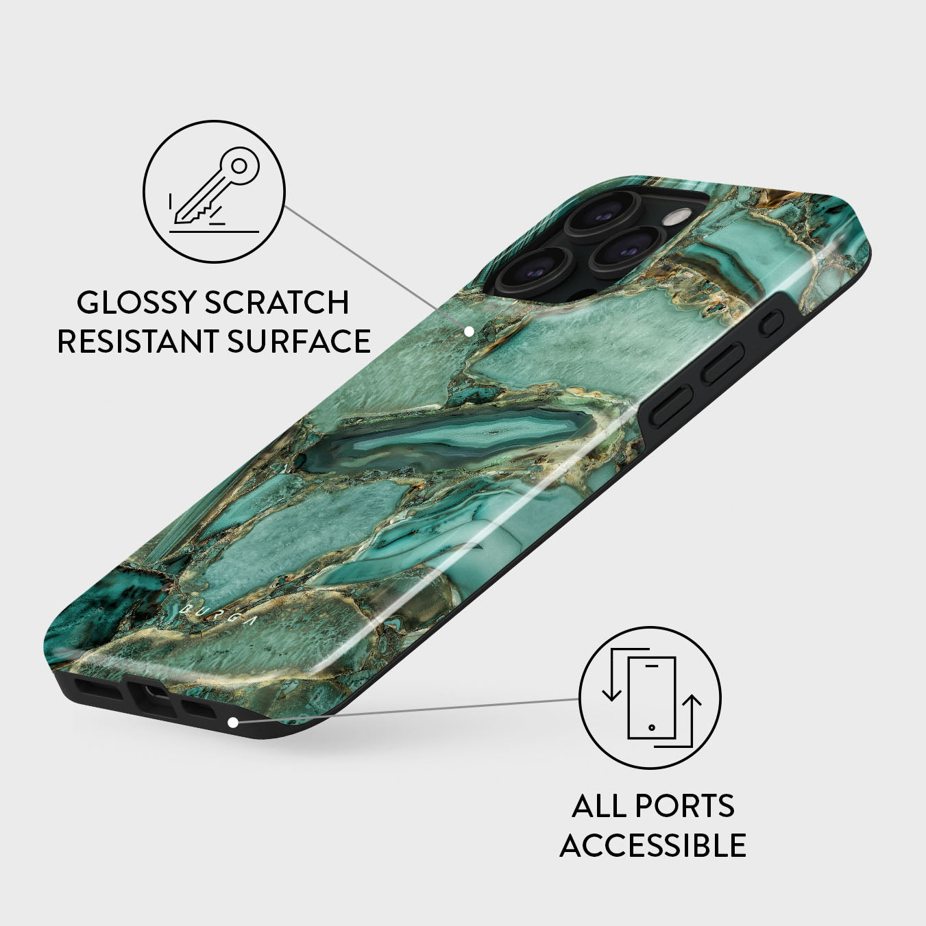 【即日配送】Ubud Jungle Turquoise iPhone 15 Ubud Jungle - Turquoise iPhone 15 Pro Max Case | BURGA