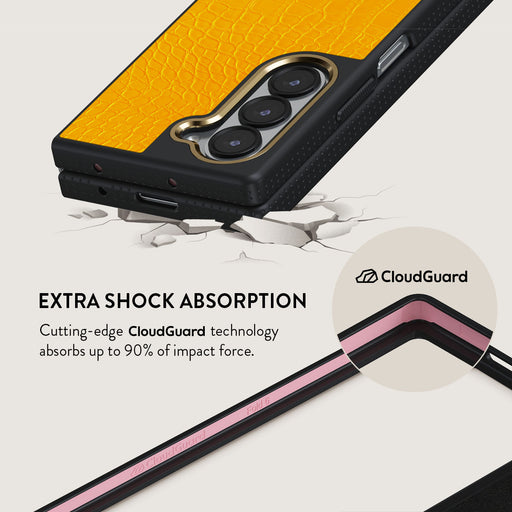 Canary Yellow - Snake Skin Samsung Galaxy Z Fold 6 Case 3