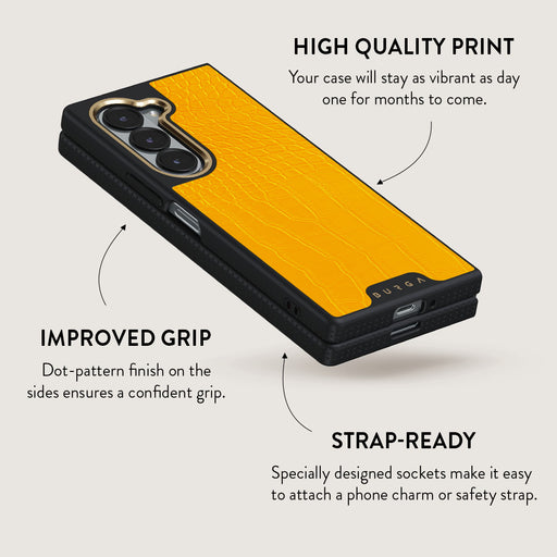 Canary Yellow - Snake Skin Samsung Galaxy Z Fold 6 Case 5