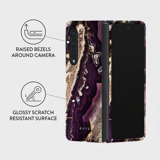 Purple Skies - Marble Samsung Galaxy Z Fold 4 Case 3