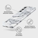 White Winter - Classy Marble Samsung Galaxy S22 Plus Case 3