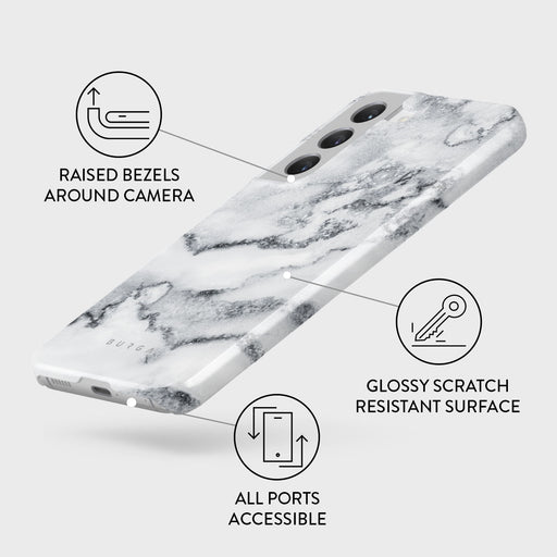 White Winter - Classy Marble Samsung Galaxy S22 Plus Case 3