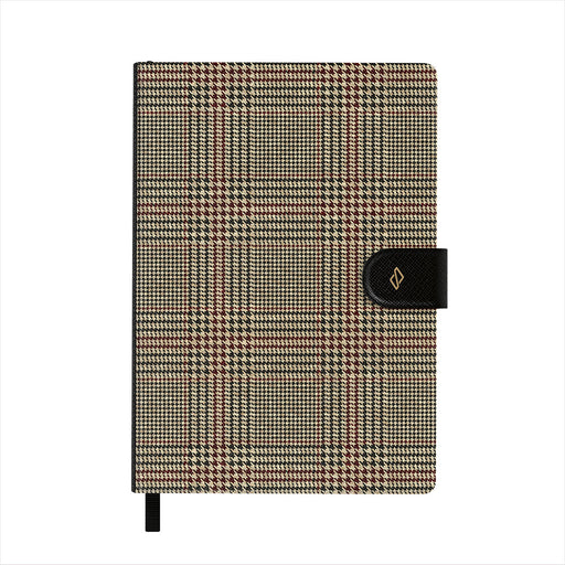 Black Plaid Dot Grid Notebook