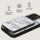 White Winter - Classy Marble Magnetic Power Bank 2