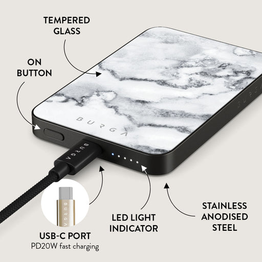 White Winter - Classy Marble Magnetic Power Bank 5
