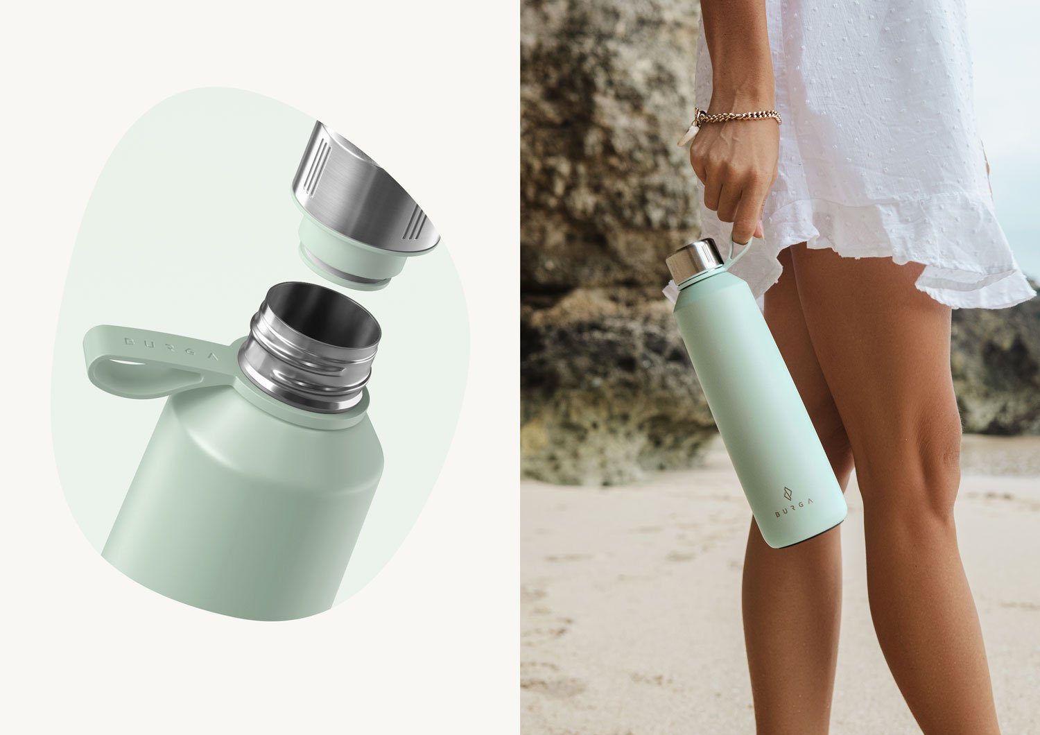 Almond Latte Cute Water Bottle Flask