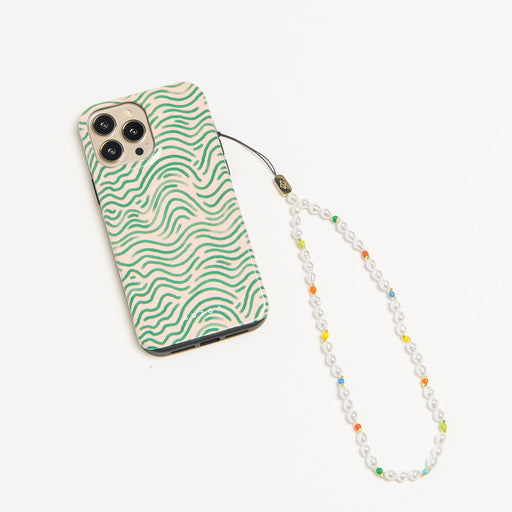 Rainbow Splash - White Pearl Phone Charm