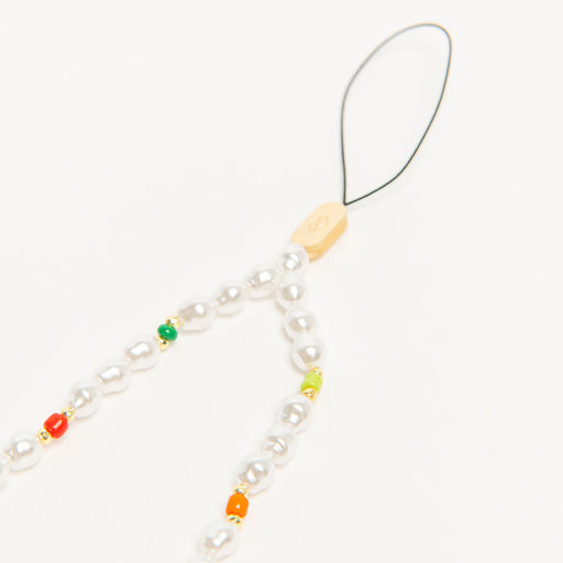 Rainbow Splash - White Pearl Phone Charm
