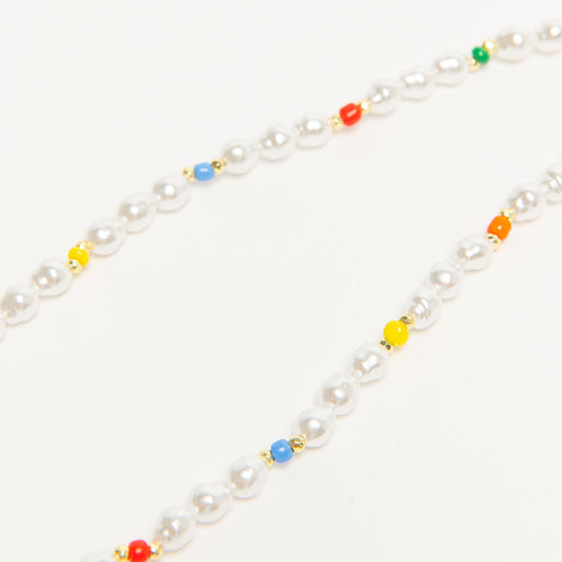 Rainbow Splash - White Pearl Phone Charm