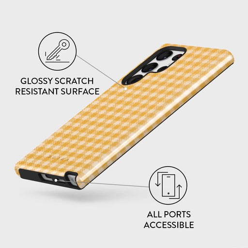 Tuscan Sun - Yellow Plaid Samsung Galaxy S22 Ultra Case 7