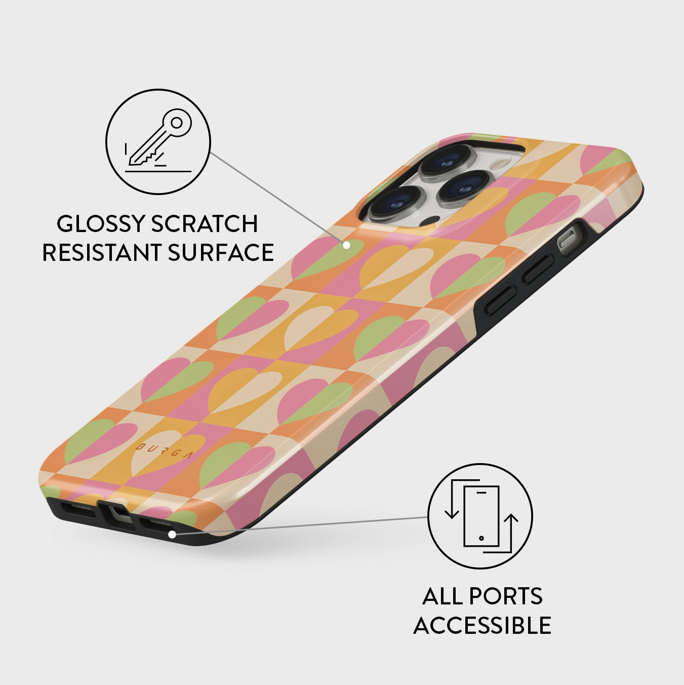 【BURGA】バレンタイン限定Single Not Sorryハート柄スマホ各種 Summer Love - Heart iPhone 13 Pro Case | BURGA