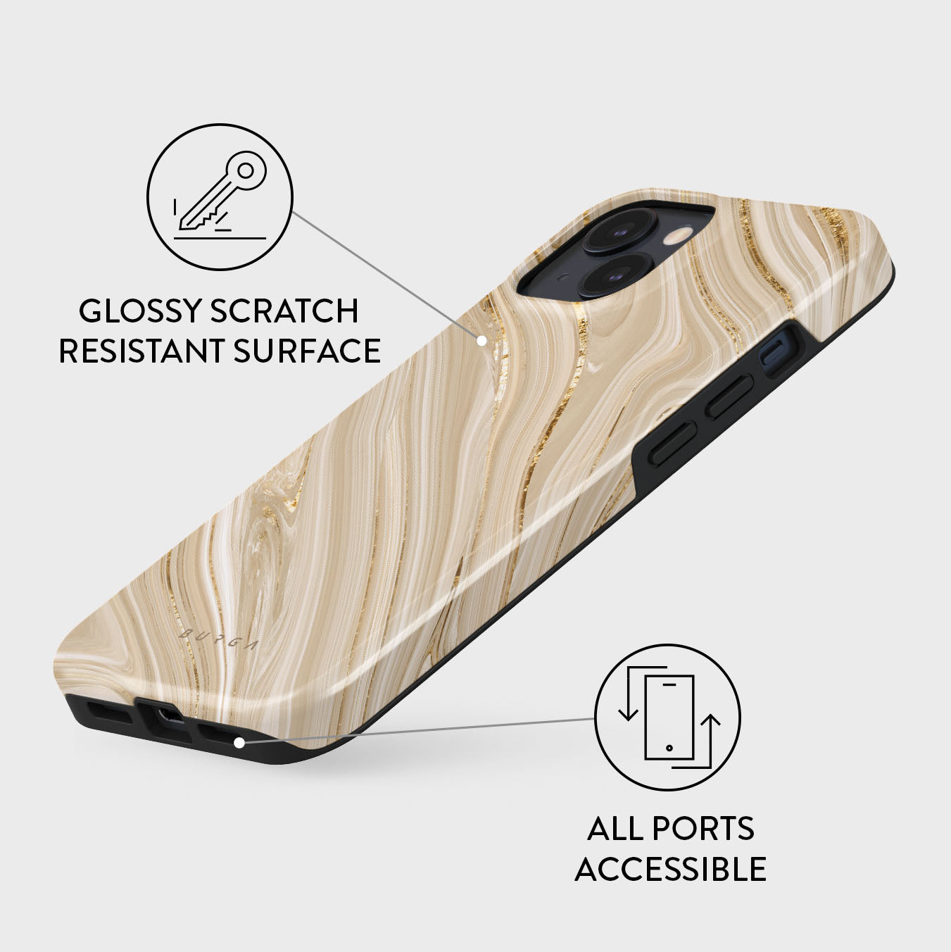 Full Glam - Beige iPhone 14 Case | BURGA