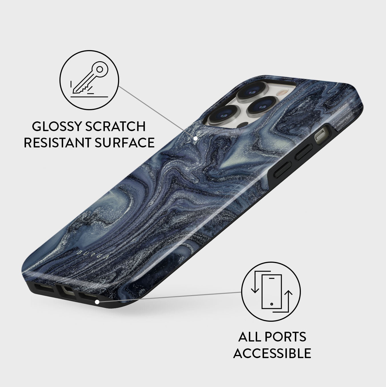 Navy Trench - Blue iPhone 14 Pro Case | BURGA