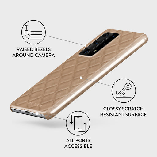 Simply Cream - Quilted Huawei P40 Pro Plus Case 3