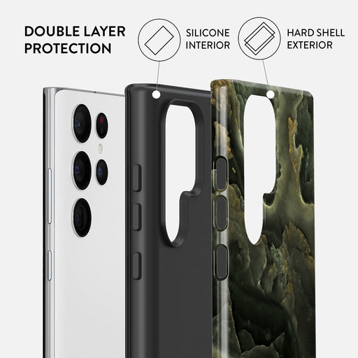 Misty Forest - Green Marble Samsung Galaxy S22 Ultra Case 6