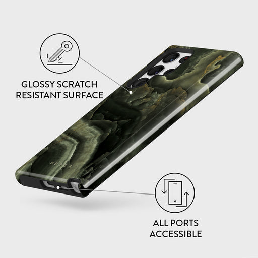 Misty Forest - Green Marble Samsung Galaxy S22 Ultra Case 7