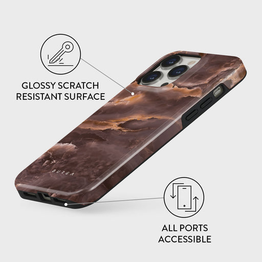 Fire Wood Brown Marble iPhone 13 Pro Case BURGA