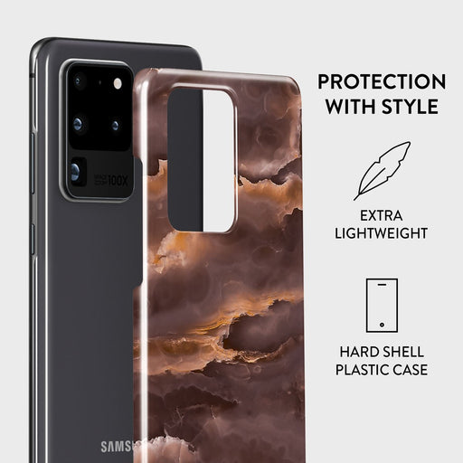 Fire Wood - Brown Marble Samsung Galaxy S20 Ultra 4G / 5G Case 2