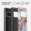 Frozen Leaves - Cute Marble Google Pixel 7a Case 2
