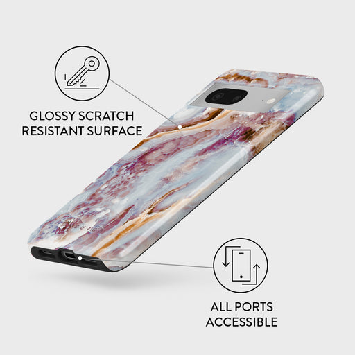 Frozen Leaves - Cute Marble Google Pixel 7a Case 3