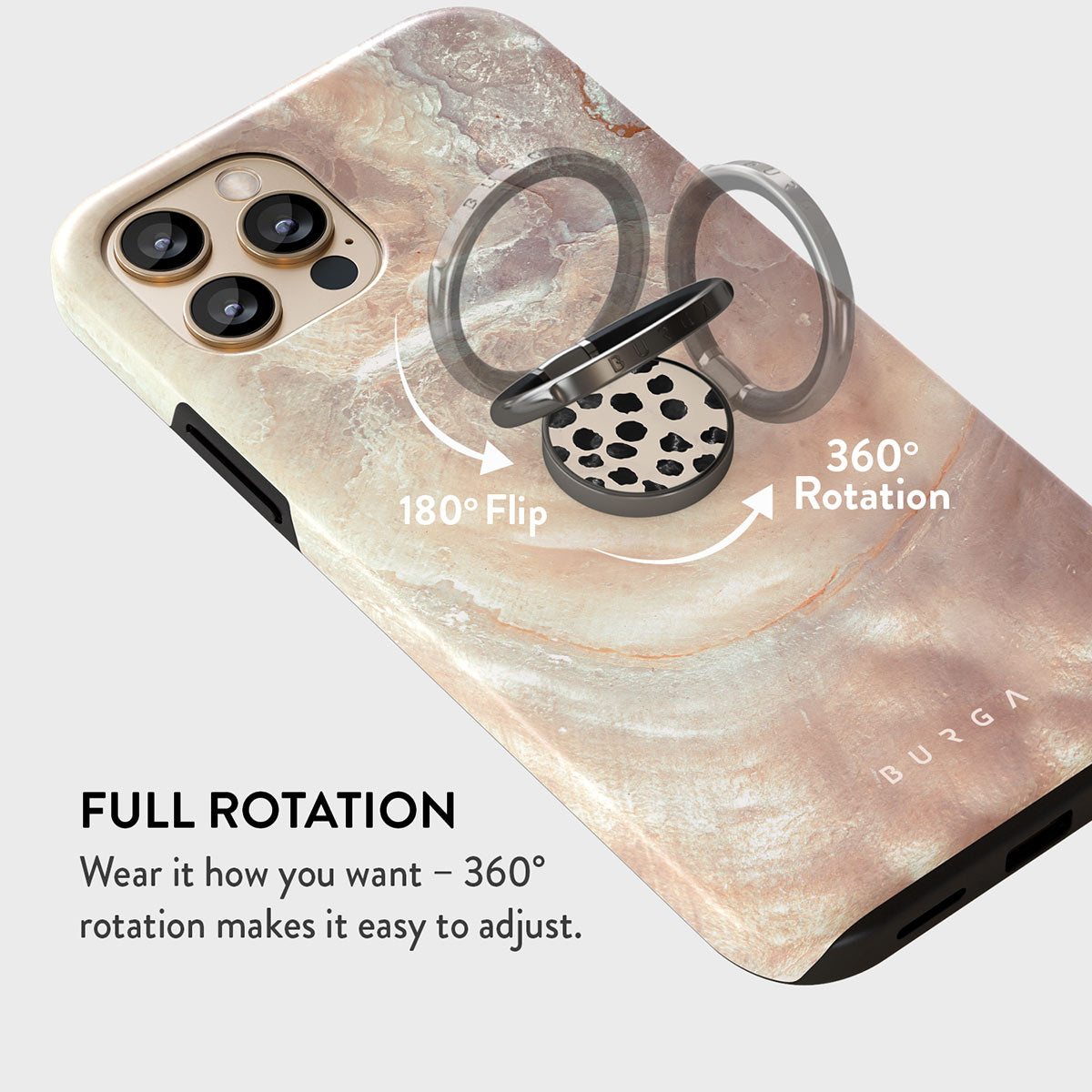 Almond Latte - Cute Phone Ring Holder Finger Grip Stand | BURGA