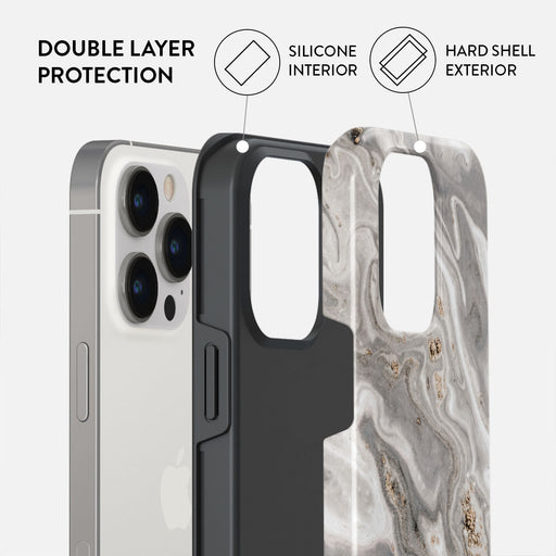 Snowstorm - Grey Marble iPhone 13 Pro Case