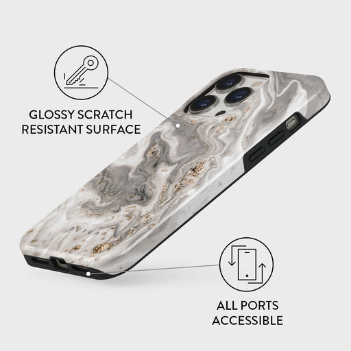 Snowstorm - Grey Marble iPhone 13 Pro Case