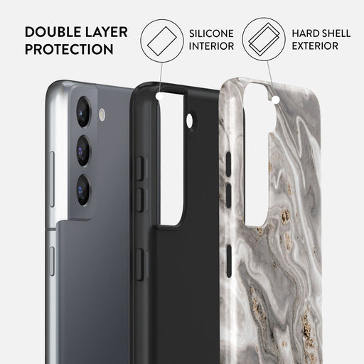 Snowstorm - Grey Marble Samsung Galaxy S21 Case 6