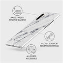 Satin White - Marble Samsung Galaxy Note 10 Plus Case 3