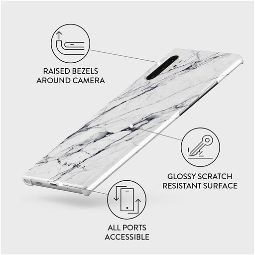 Satin White - Marble Samsung Galaxy Note 10 Plus Case 3
