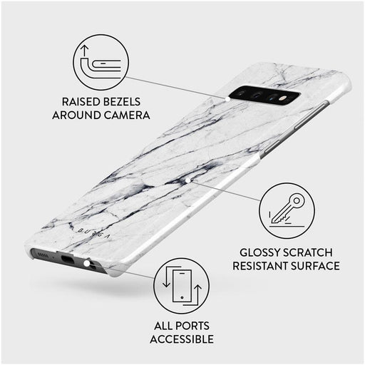Satin White - Marble Samsung Galaxy S10 Plus Case 3
