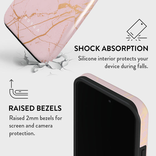 Peachy Gold - Pink Marble iPhone 14 Pro Case 8