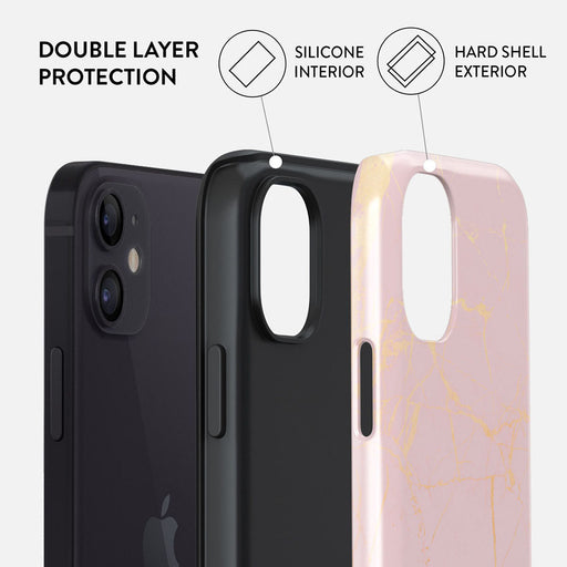 Peachy Gold - Pink Marble iPhone 12 Case
