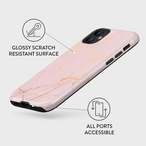 Peachy Gold - Pink Marble iPhone 12 Case