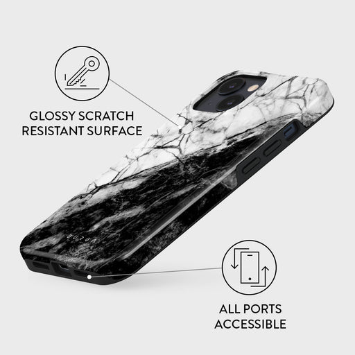 Fatal Contradiction - Black & White Marble iPhone 14 Case 7