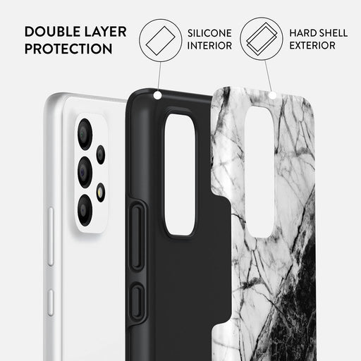 Fatal Contradiction - Black & White Marble Samsung Galaxy A53 Case 2