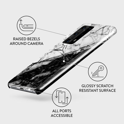 Fatal Contradiction - Black & White Marble Huawei P40 Pro Plus Case 3