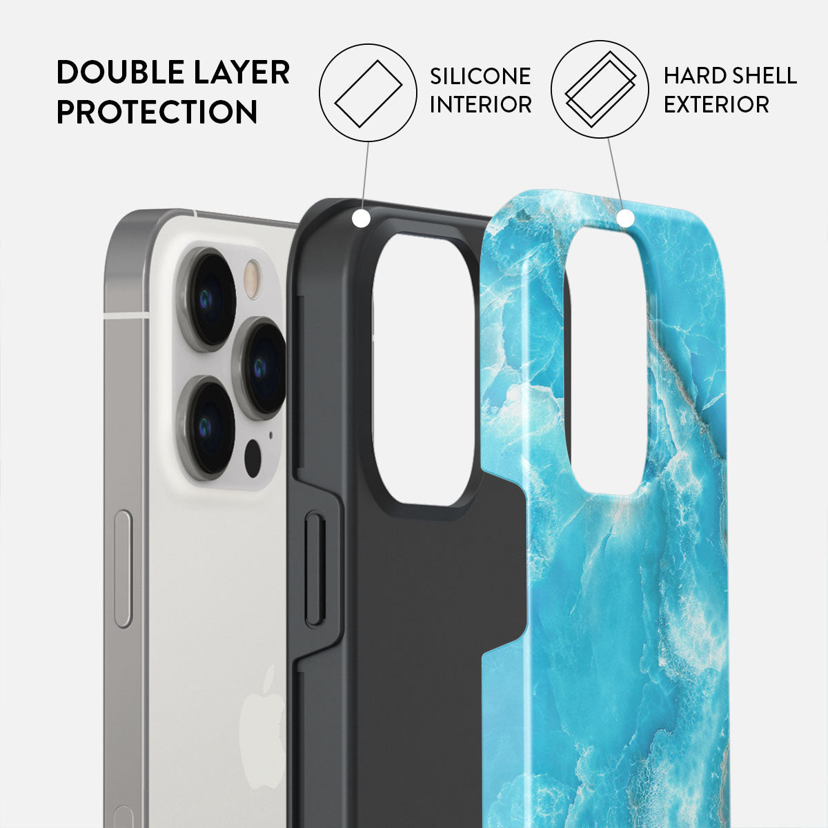 【BURGA】カスタマイズ8文字まで〇Ocean Waves☆スマホ全種対応 Ocean Waves - Blue iPhone 13 Pro Case | BURGA