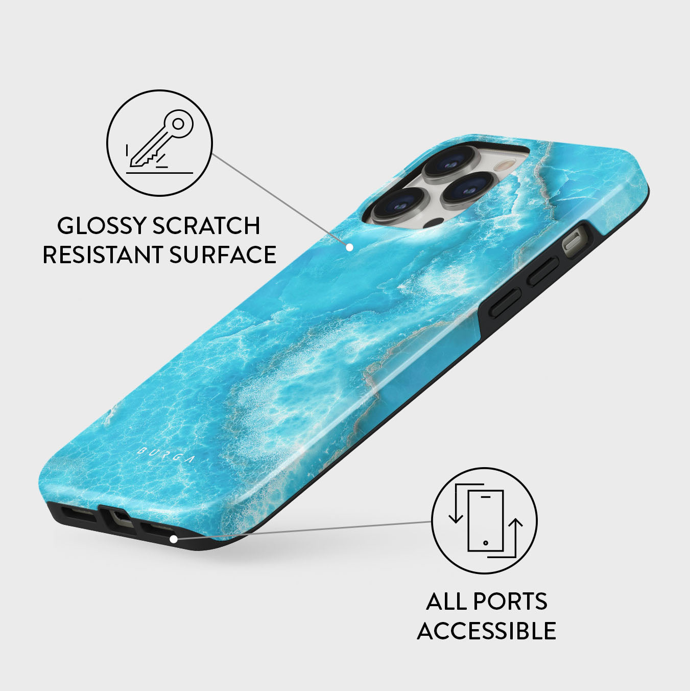 Ocean Waves - Blue iPhone 13 Pro Case | BURGA