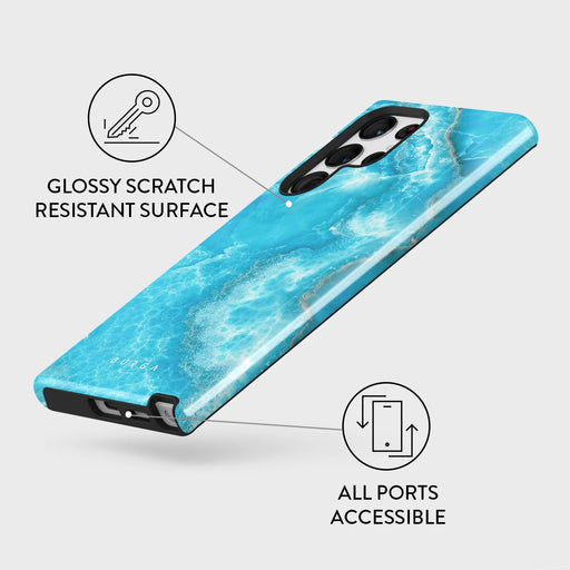 Ocean Waves - Blue Samsung Galaxy S22 Ultra Case 7